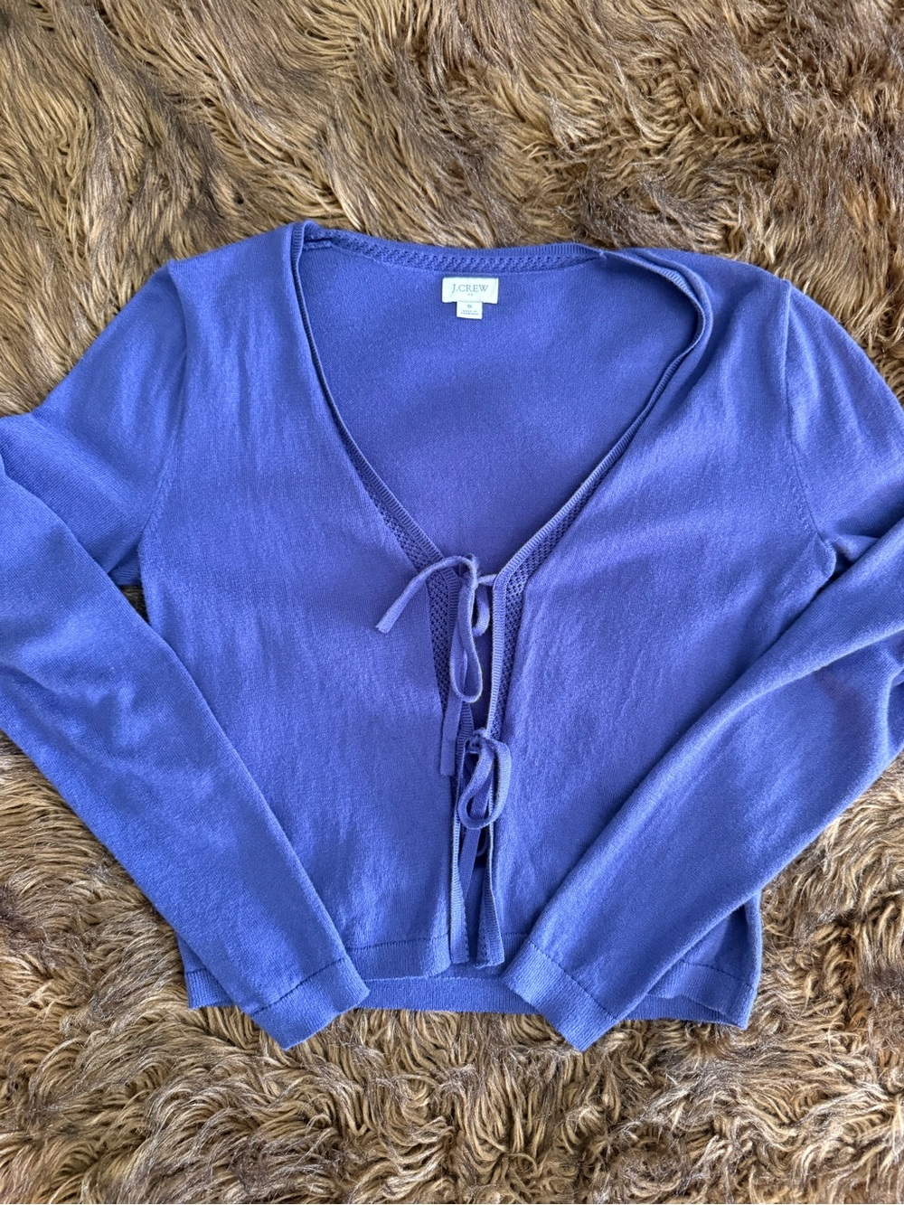 J. Crew Purple/Blue Front Tie Sweater